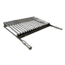 Grelha Churrasco Parrilla Argentina Inox com Caixa Gordura Removível e Cabo Metálico 40x40cm