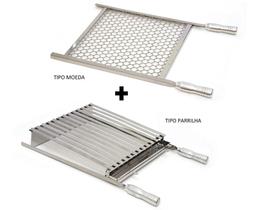 Grelha Churrasco Parrilla Argentina + Moeda 40x40 Inox C.a. - Pantheon Inox Grelha Churrasco Parrilla Argentina + Moeda 40x40 Inox C.a. - Pantheon Inox