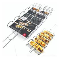 Grelha Churrasqueira Para Pão De Alho Resistente Aço Inox