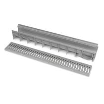 Grelha Coletora, Ralo Linear P/água Calha Cinza100x15x15cm
