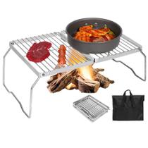 Grelha de acampamento REDCAMP dobrável em aço inoxidável portátil 38x23 cm Grelha de acampamento REDCAMP dobrável em aço inoxidável portátil 38x23 cm