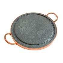 Grelha De Carne 37 Cm Pedra Sabão Antiaderente Rústica