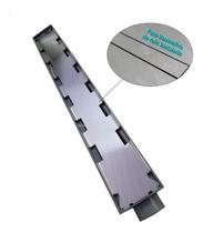 Grelha De Drenagem Znubi Grelhas Ralo Linear Cola Piso/porcelanato Sifonado Cinza Para Banheiros 50cm De Comprimento Por