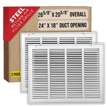 Grelha de filtro de ar de retorno Handua Steel 24x18 com abertura de duto, pacote com 2 Grelha de filtro de ar de retorno Handua Steel 24x18 com abertura de duto, pacote com 2