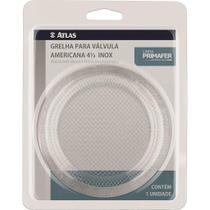 Grelha de Inox para Válvula Americana 41/2, Cor Prata, Linha Primafer, Atlas. Grelha de Inox para Válvula Americana 41/2, Cor Prata, Linha Primafer, Atlas.