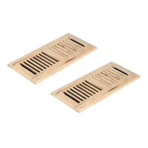 Grelha de piso Homewell 10x25 cm em madeira de nogueira-pecã com damper Grelha de piso Homewell 10x25 cm em madeira de nogueira-pecã com damper