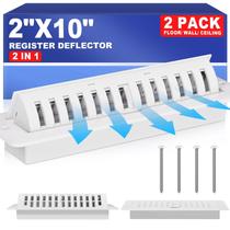 Grelha de piso JSLIN branca 5x25 cm com defletor de ventilação, 2 unidades