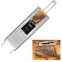 Grelha Dobravel Espeto P/ Assar Coraçao E Miúdos Churrasco Grelha Dobravel Espeto P/ Assar Coraçao E Miúdos Churrasco