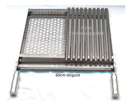 Grelha Em Inox Dupla Argentina E Moeda Churrasco 60cm Larg