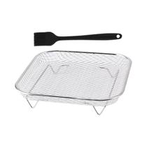 Grelha Empilhável Para Fritadeira a Ar, Bandeja De Cozimento Em Aço Inoxidável 304, Grelhador E