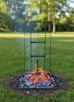 Grelha Espeto de Chão para Assar Costela com Base Giratória Grelha Espeto de Chão para Assar Costela com Base Giratória