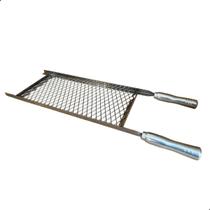 Grelha Goyana Coração Linguiça Legumes Aço Inox 20x40 Cabo Aluminio Grelha Goyana Coração Linguiça Legumes Aço Inox 20x40 Cabo Aluminio
