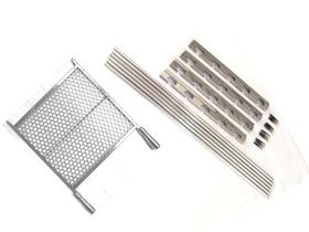 Grelha inox 50cm com suporte apoio de churrasqueira barras 75cm Grelha inox 50cm com suporte apoio de churrasqueira barras 75cm
