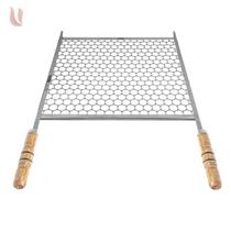 Grelha inox Cabo de Madeira para Churrasqueira Alvenaria