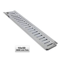 Grelha Inox Com Suporte 10cm x 50cm Área Gourmet com Tela Anti Insetos - Ficone Decor