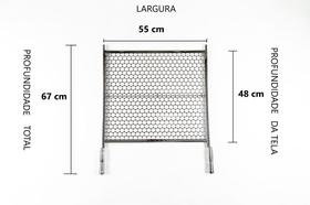 Grelha Inox Para Churrasco Reforçada Cabo Lateral