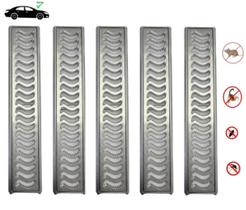 Grelha Linear 10x250 Em Alumínio Com Caixilho e Tela 5 Pçs 10x50cm