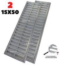Grelha Linear 15x100 Com Suporte Aluminio Quintal (2 peças 50cm)- Ficone Decor