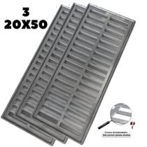 Grelha Linear 20x150 Alumínio com Suporte Quintal em 3 módulos de 50cm - Ficone Decor