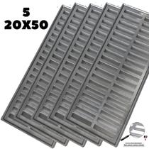 Grelha Linear 20x250 Alumínio com Suporte Quintal em 5 módulos de 50cm - Ficone Decor