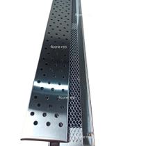 Grelha Linear Inox 7x50 Com Aro E Tela Anti Insetos - Ralo Estreito Varanda (7,5cm x 50cm) - Ficone Decor