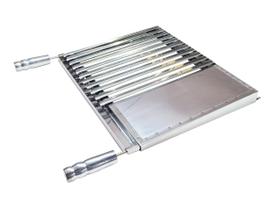 Grelha Mista Argentina Inox Com Chapa De Hamburguer 50x50