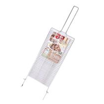 Grelha Miúdos Dupla Em Aço Inox Espaço Grelhar 19 X 40 Cm Grelha Miúdos Dupla Em Aço Inox Espaço Grelhar 19 X 40 Cm