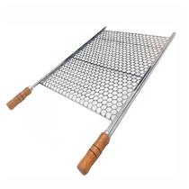 Grelha Moeda 40X60Cm De Aço Inox Econômica Com Ponteira