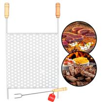 Grelha Moeda Galvanizado 50x60cm Churrasqueira Parrilla Peixe Costela Carne Linguiça Legumes Aperitivos Lareira Sob Medida Alvenaria