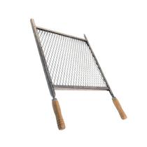 Grelha P Churrasqueira Em Tela Goyana Aço Inox 50x40 Cabo Madeira Grelha P Churrasqueira Em Tela Goyana Aço Inox 50x40 Cabo Madeira