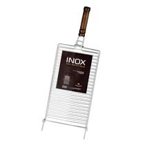 Grelha p/ Churrasqueira Peixe Luxo 25 x 43 cm Inox - Grilazer