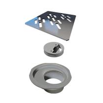 Grelha Para Caixa Sifonada Elleve Quadrada 100mm Polida Linear Grelha Para Caixa Sifonada Elleve Quadrada 100mm Polida Linear