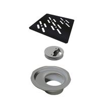 Grelha para Caixa Sifonada Quadrada 100mm Black Matte