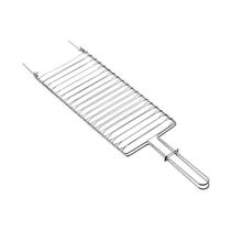 Grelha para Carne Peixe Frango 42x23cm Aço Inox Trava Fechamento Churrasco Tramontina