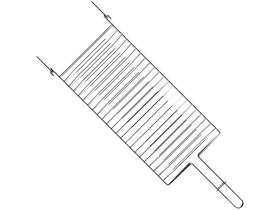 Grelha para Carne Peixe Frango 42x23cm Aço Inox Trava Fechamento Churrasco Tramontina