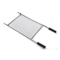 Grelha Para Churrasco Inox Moeda 40cm x 50cm c/ cabo 85cm