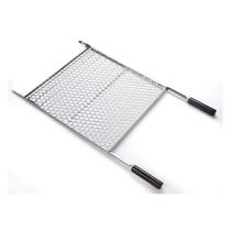 Grelha Para Churrasco Inox Moeda 50cm x 50cm c/ cabo 85cm