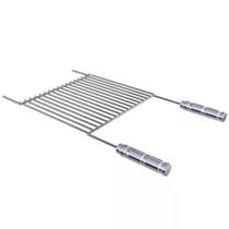 Grelha para Churrasqueira 70x40cm Uruguaia Aço Inox 304 Barra Redonda Churrasco Qualinox Grelha para Churrasqueira 70x40cm Uruguaia Aço Inox 304 Barra Redonda Churrasco Qualinox