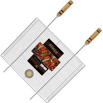 Grelha para Churrasqueira Borda Alta Cromada 40 x 30 cm - Grilazer