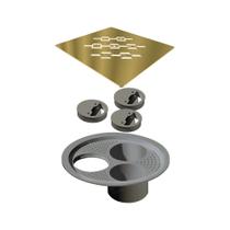 Grelha Para Ralo Linear Elleve Quadrada 4027 15X15 Gold Grelha Para Ralo Linear Elleve Quadrada 4027 15X15 Gold