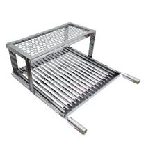 Grelha Parilla Argentina Inox Com Descanso 60x50 - Bem Grill