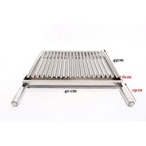Grelha Picanheira Parrilha Argentina Picanha 45x40 Inox 430 + 1 Espalhador De Carvão