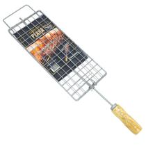 Grelha Plana Abre e Fecha Marivent Para Churrasqueira Churrasco Assar Carne Filé Bife
