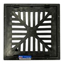 Grelha Plastica Quadrada Preta Roma 20X20Cm Com Caixilho Grelha Plastica Quadrada Preta Roma 20X20Cm Com Caixilho