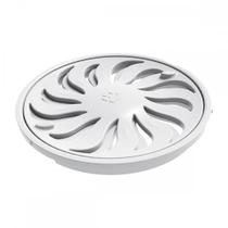 Grelha Plastica Redonda Branca Tigre Com Fecho 10X10Cm - Dn100 Grelha Plastica Redonda Branca Tigre Com Fecho 10X10Cm - Dn100