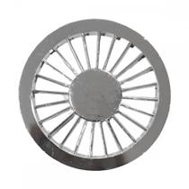 Grelha Plastica Redonda Cromada Luconi 10X10Cm - Kit C/10 Pecas