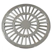 Grelha Plastica Redonda Cromada Luconi 15X15Cm - Kit C/10 Pecas
