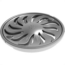 Grelha Plastica Redonda Cromada Tigre Com Fecho 10X10Cm - Dn100 Grelha Plastica Redonda Cromada Tigre Com Fecho 10X10Cm - Dn100