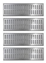 Grelha Pluvial 15x200 com Suporte - Alumínio Escovado - (4 ralos de 50cm) - ZNubi Grelhas & Cia