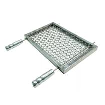 Grelha Portátil 50X25 Inox Reforçada Churrasqueira Espetinho